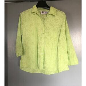Womens Pretty Green Keren Hart Long Sleeve Shirt Size Medium 3/4 sleeves